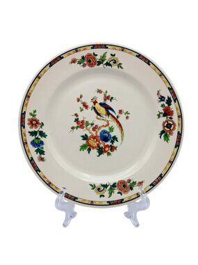 Syracuse China Dewitt Clinton Pilgrim Dinner Plate Restaurant Ware Bird & Floral